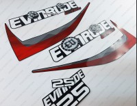 Evinrude 25HP E-tec 2011-2014 Graphite Cowl Outboard Decal Kit